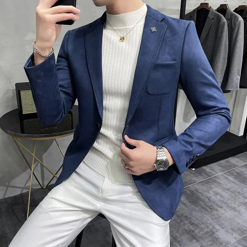2023 Men's Slim Fit Casual Suede Jacket