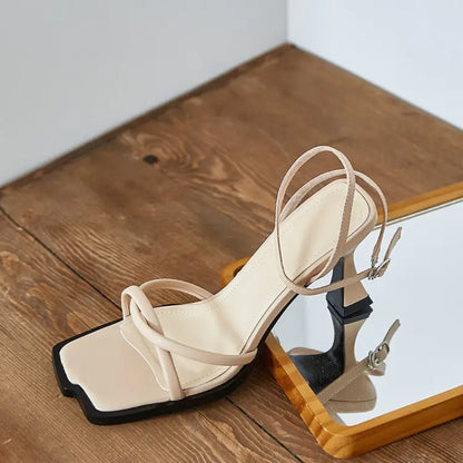 Retro Open Toe Stiletto High Heel Sandals for Women