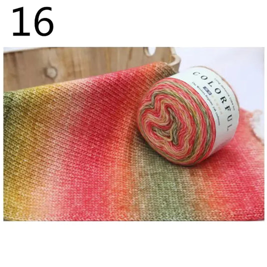 Gradient Rainbow Cotton Yarn for Knitting and Crochet