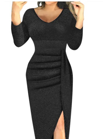 Women's Slim Fit Dress with Hip Pleats  sizes from S to XXL