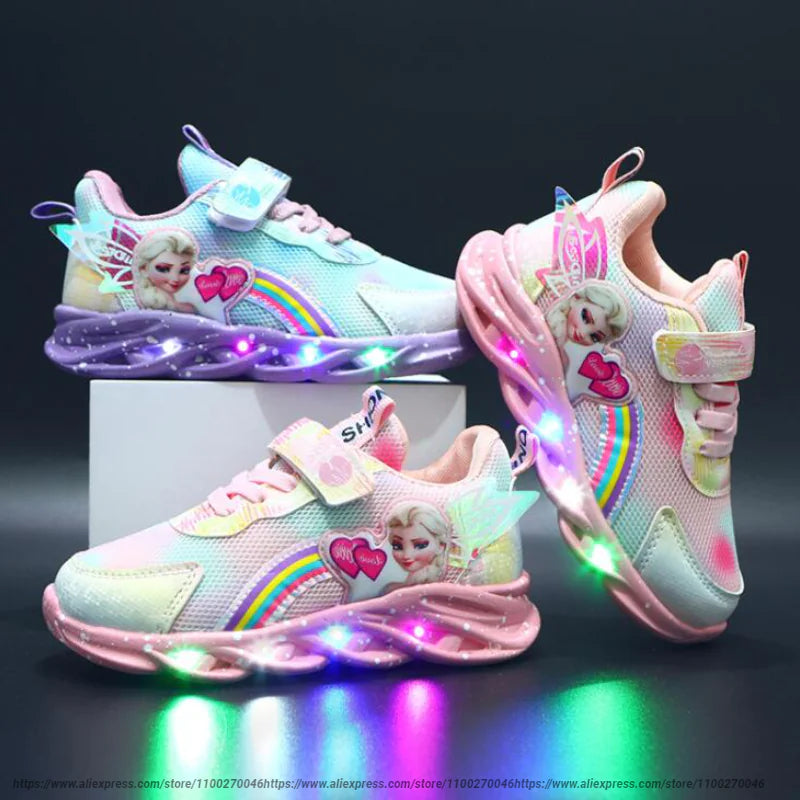Disney LED Light-Up Sneakers for Girls - Frozen Design