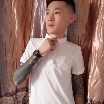 Men's Slim Fit Black Polo Shirt - Trendy Design