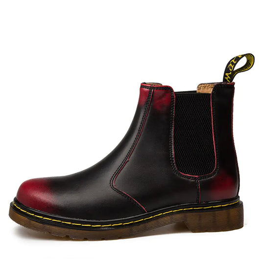 Martin-Stiefel aus Rindsleder im Herbst-Stil mit dicken Absätzen für Damen sind von leer