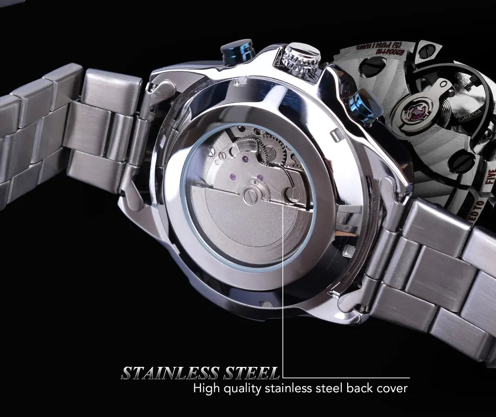 Men's Automatic Mechanical Watch with Steel Band