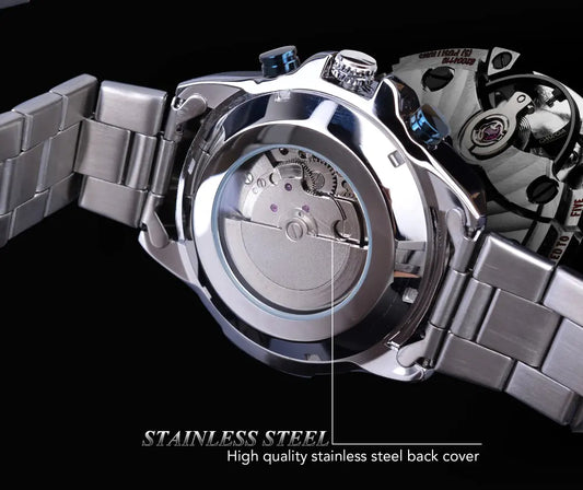 Men's Automatic Mechanical Watch with Steel Band