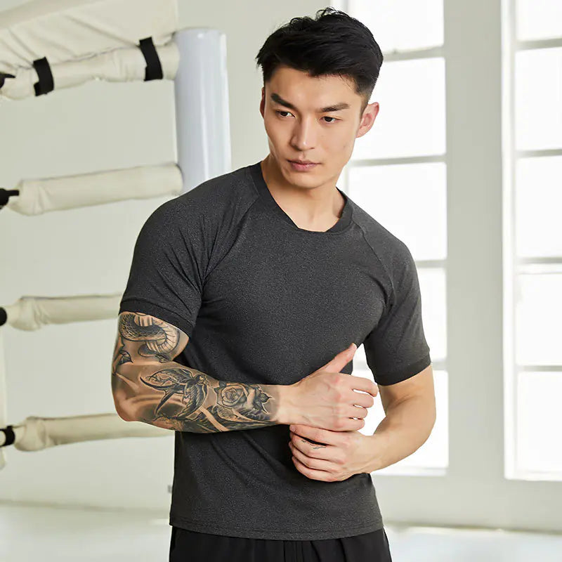 Men's Fitness Short Sleeve Quick-Dry Casual T-Shirt XS to 3XL
