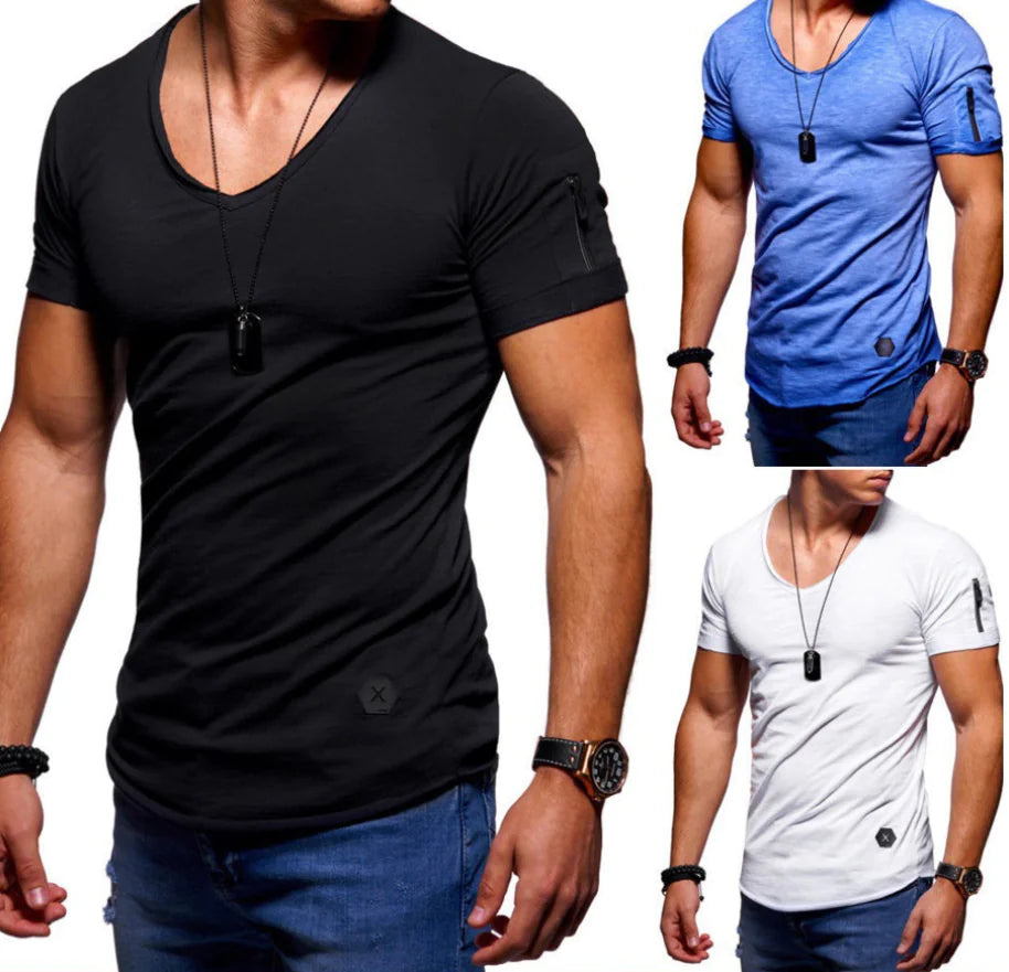 Men's Slim Fit Round Neck Short Sleeve T-Shirt