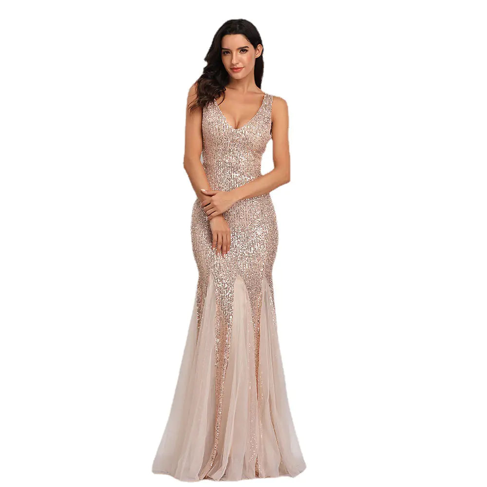 2024 Sequin Mesh Plus Size Mermaid Evening Dress