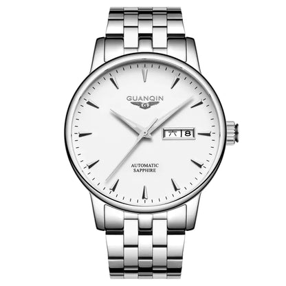 Men's Waterproof Automatic Mechanical Watch with Steel Band