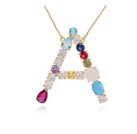 colorful Letter Necklace with Letter Earrings and Pendant – Persoonlijk & Speels