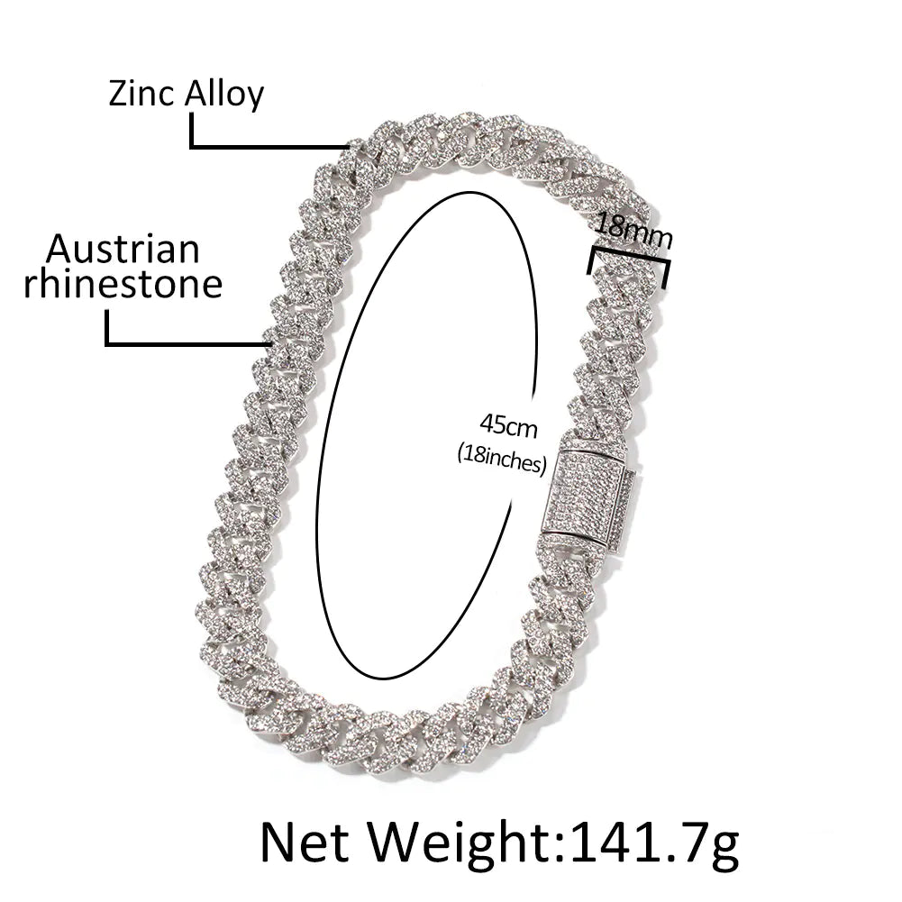 18mm Cuban Link Men's Punk Hip Hop Necklace
