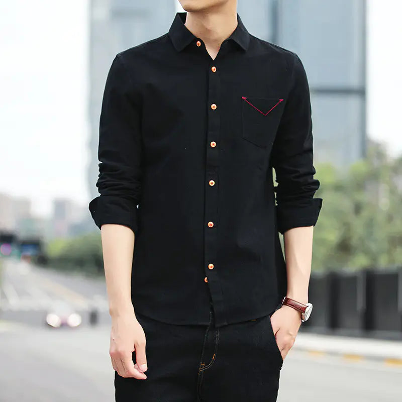 Men's Slim Fit Casual Cotton Long Sleeve Shirt 2020