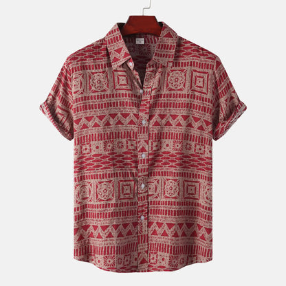 Men's Floral Short-Sleeved Shirt - Summer Collection