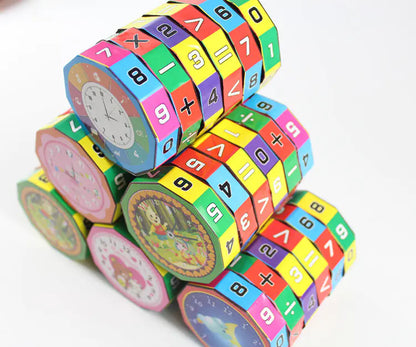Cylindrical Six-Sided Math Cube for Kids Learning Toy - FkriTigrinya