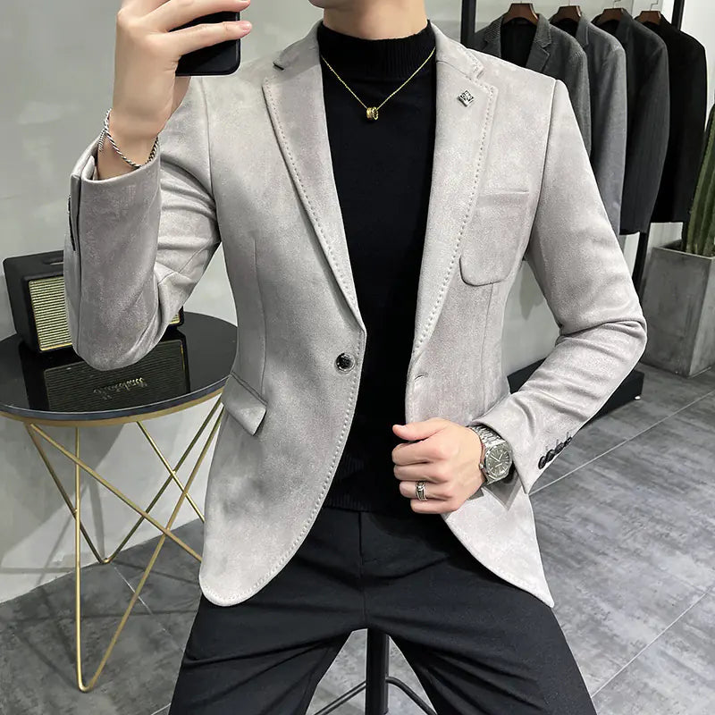 2023 Men's Slim Fit Casual Suede Jacket
