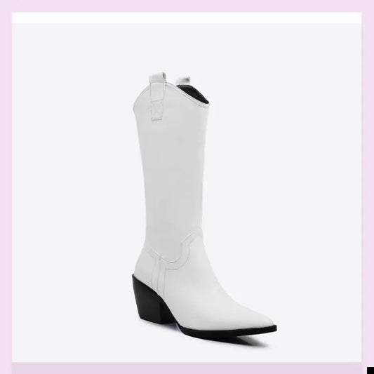 New Women’s Knee-High Boots – Pointed Toe & Chunky Heel