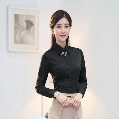 Women's Long Sleeve Slim Fit Business Shirt