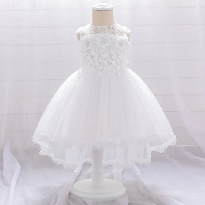 Lace Flower Pearl Flower Girl Dress for Kids  70cm to 90cm,