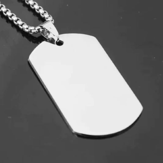 Classic Military Necklace with Laser Engraved Logo (One Piece)