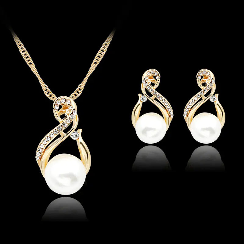 Pearl Necklace and Earring Set for Bridal Photography