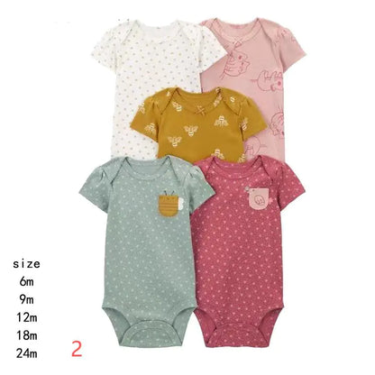2020 Summer Baby Cotton Short Sleeve Rompers Set