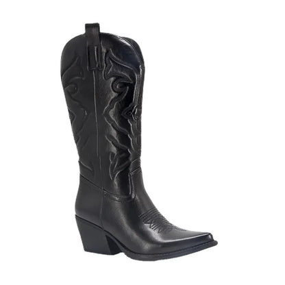 Vintage High Cowboy Boots for Women – Chunky Heel & Big Waist Design