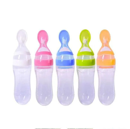 Silicone Baby Bottle, Rice Cereal Spoon, Feeding Bottle