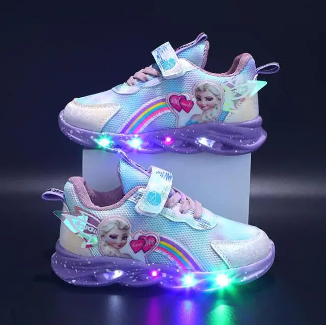 Disney LED Light-Up Sneakers for Girls - Frozen Design