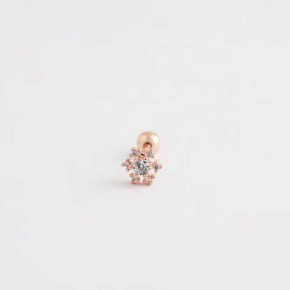 Sneeuwvlok S925 Zilveren Oorbellen met Schroefsluiting & Diamanten – Winterse Luxe