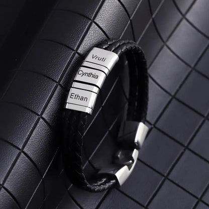 DIY Leather Braided Bracelet with Stainless Steel Clasp