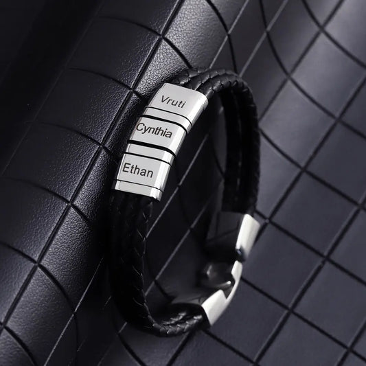 DIY Leather Braided Bracelet with Stainless Steel Clasp