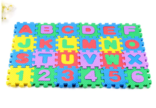 Cartoon Alphabet and Number Crawling Puzzle