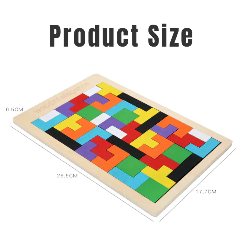 3D Colorful Wooden Tangram Puzzle Educational Toy - FkriTigrinya