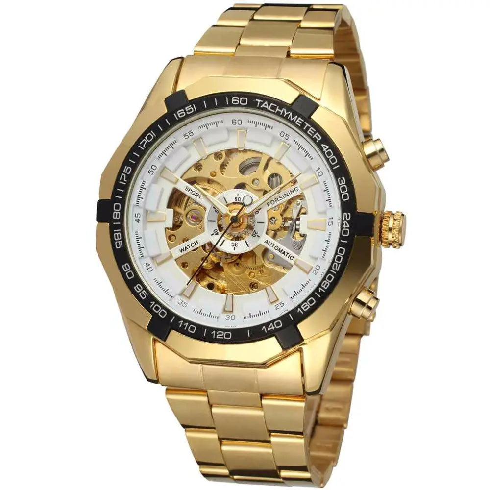 Forsining Men's Automatic Mechanical Watch with Steel Band
