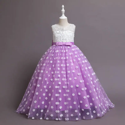 Girls' Spotted Princess Dress for Catwalk Performances sizes ranging from 120cm to 160cm,