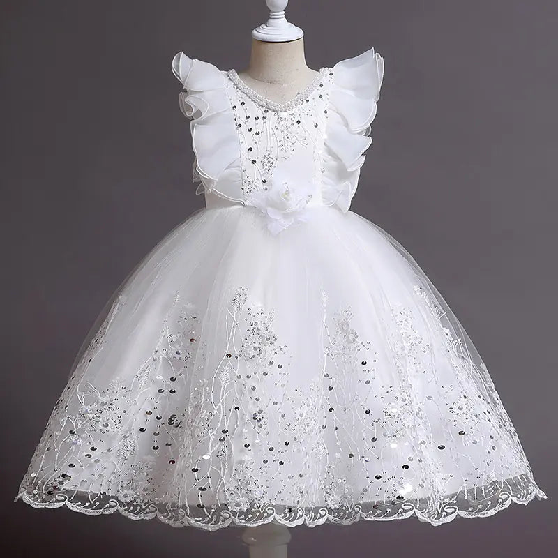 Embroidered Little Flowers Princess Dress for Girls  110cm to 160cm,