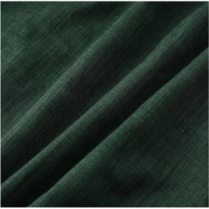 Solid Color Long Sleeve Button Stand Collar Men's Shirt