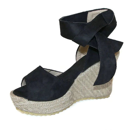 Wedge Heel Plus Size Lace-up Women's Sandals