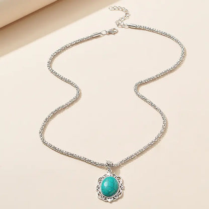 Bohemian Turquoise Jewelry Set: Necklace, Bracelet, Earrings