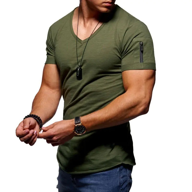 Men's Slim Fit V-Neck Short-Sleeve T-Shirt