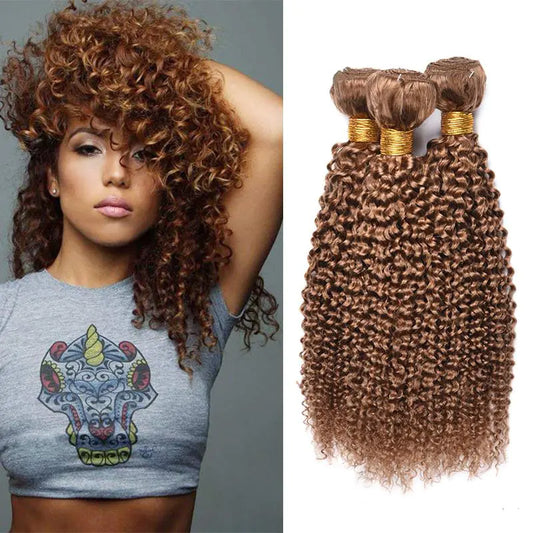 Brazilian Kinky Curly Wave Human Hair Wig – 100% Echt Haar – Kleur 27#
