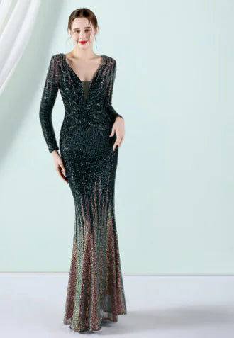 Fashion Long Sequin Dress for Special Occasions