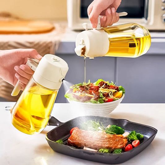 2-in-1 Oil Bottle 'ናይ ዘይቲ መዐቀኒ ጥርሙ ብጣዕሚ ቀሊል ንክትጥቀመሉ'