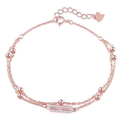 925 Sterling Silver Double Layer Minimalist Bracelet