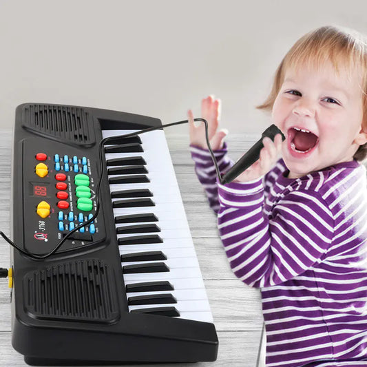 Black 37-Key Beginner Electronic Piano for Kids - FkriTigrinya