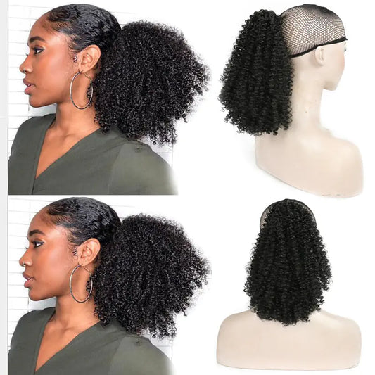 Short Curly Ponytail Hairpiece in Chemical Fiber