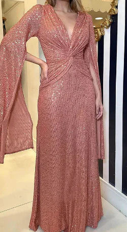 Black Sequin Long Evening Dress