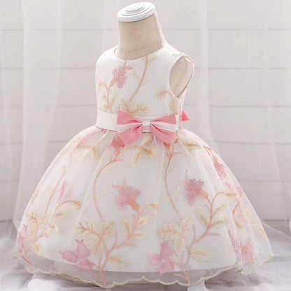 Summer 2020 Princess Dress with Embroidery and Bow