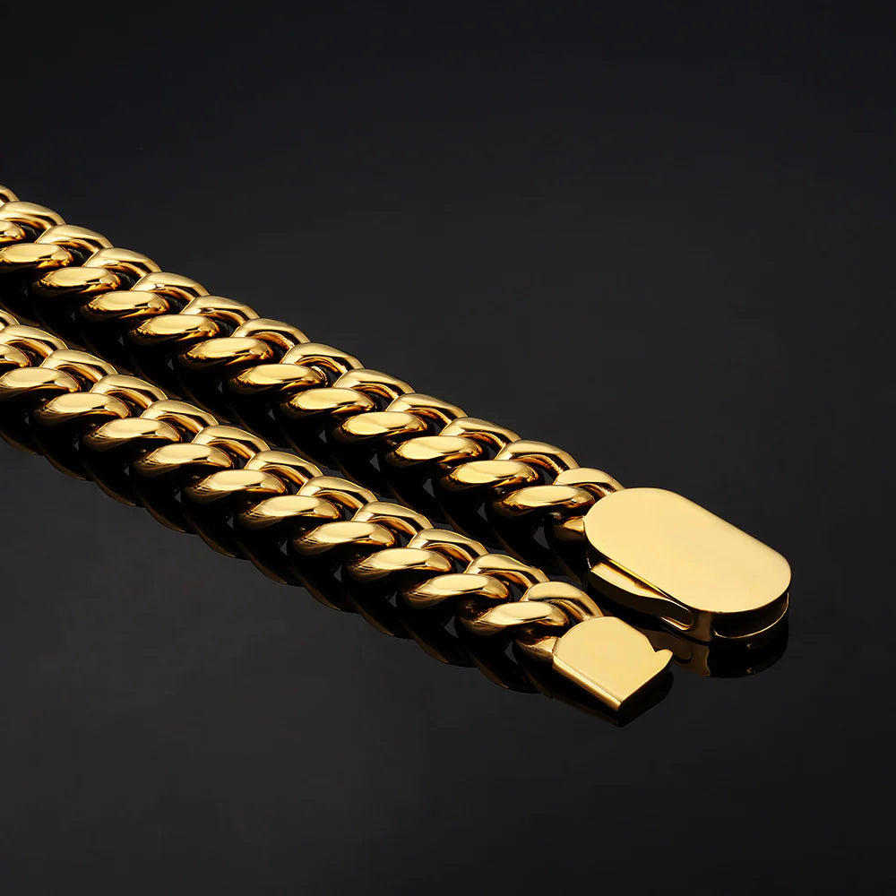Men's 10mm Stainless Steel Cuban Chain Necklace – Punk & Hip-Hop Statement