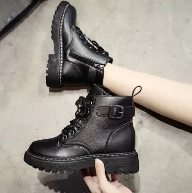 British Style Women's Martin Boots with Thick Sole